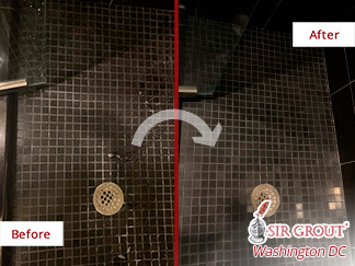 Before and After Our Shower Grout Cleaning in Alexandria, VA
