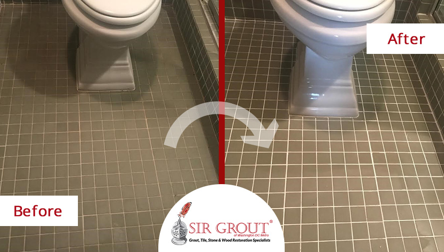 Before and After Picture of a Grout Sealing in Tenleyton