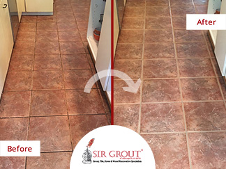 Before and After Picture of a Floor Tile and Grout Cleaners in Capitol Hill