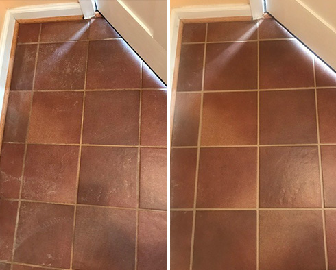 Before and after Picture of a Grout Cleaning Service in Chevy Chase, MD