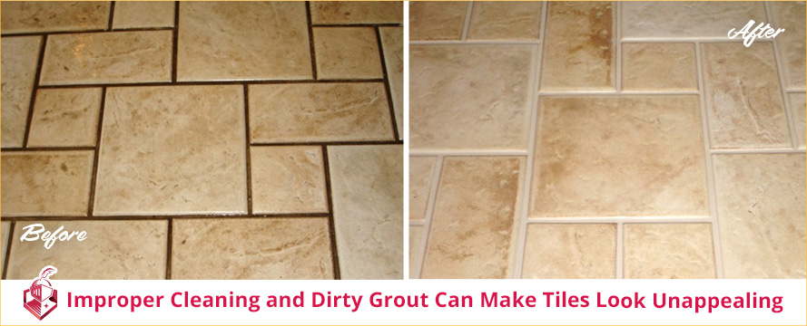 Improper Cleaning and Dirty Grout Make Tiles Look Unappealing As Seen in This Before and After