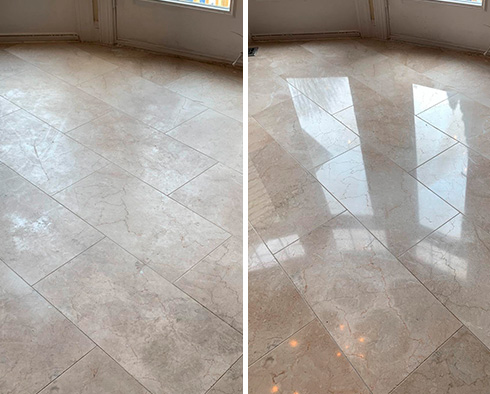 Picture of a Before and After Stone Honing Service in Potomac, VA