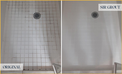 Shower Before and After a Flawless Grout Sealing in Alexandria, VA