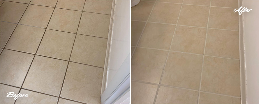 Before and After Image of a Grout Sealing in Silver Spring, MD