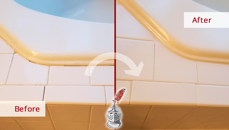 Picture of a Shower Before and After a Grout Cleaning in Rockville, MD