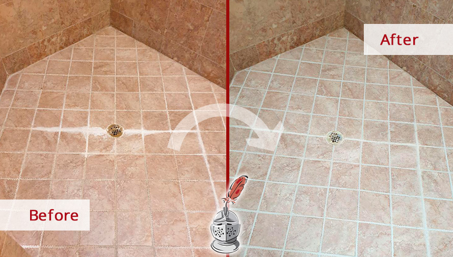 Image of a Shower Before and After a Superb Grout Sealing in Ashburn, VA