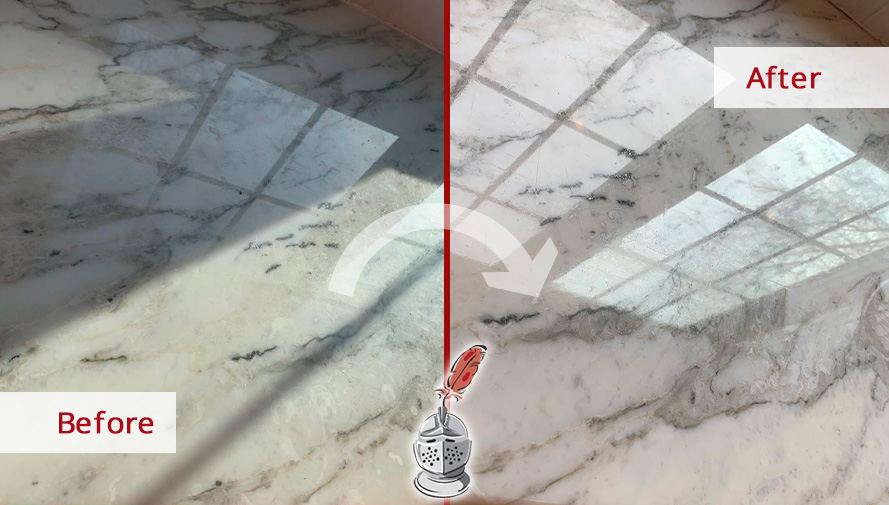 Before and After Our Countertop Stone Polishing in Alexandria, VA