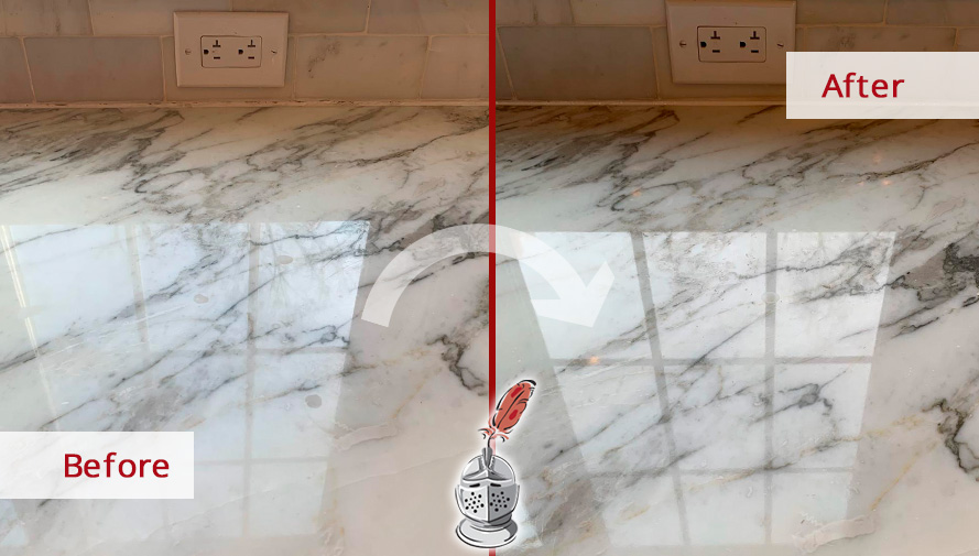 Before and After Our Kitchen Countertop Stone Polishing in Alexandria, VA