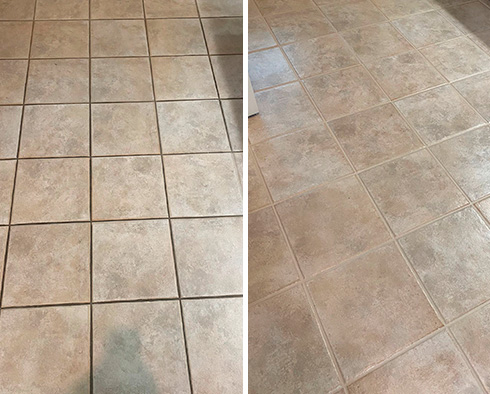 Floor Before and After a Service from Our Tile and Grout Cleaners in Leesburg, VA