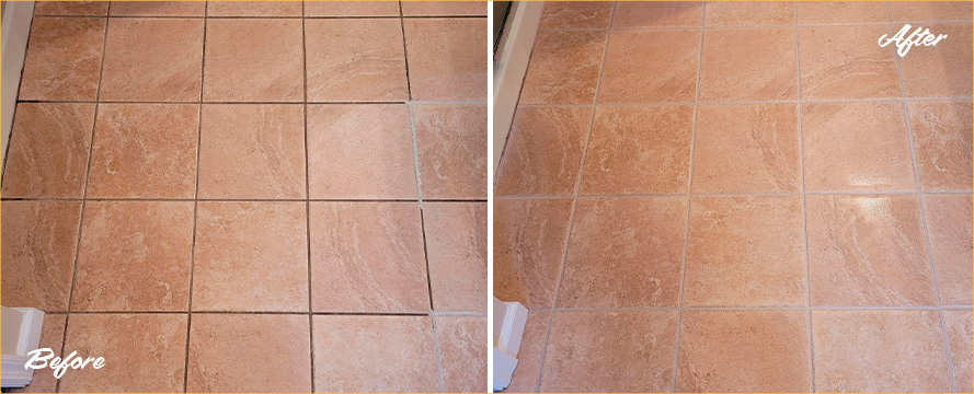 Bathroom Before and After Our Hard Surface Restoration Services in Alexandria, VA