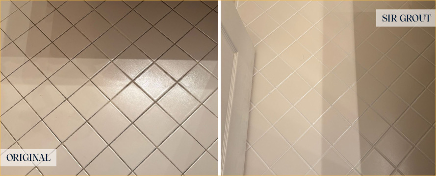 Floor Before and After a Superb Grout Sealing in Washington, D.C.