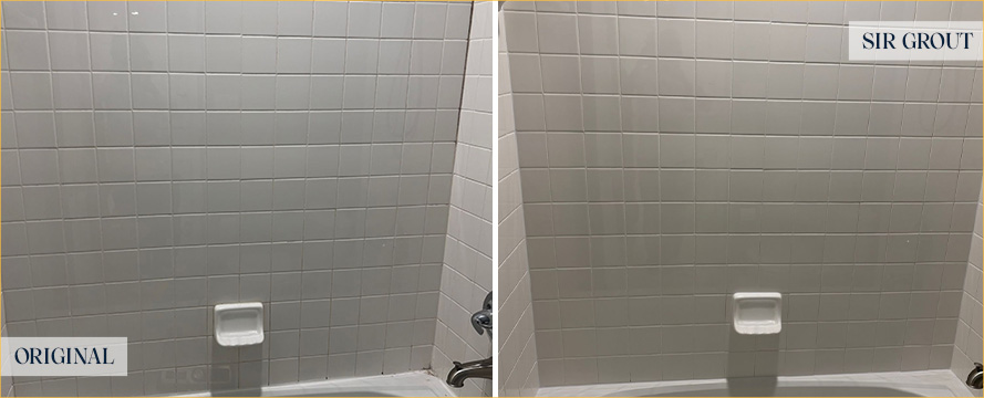 Shower Before and After a Superb Grout Sealing in Leesburg, VA