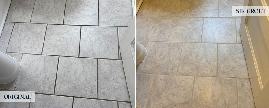 Floor Before and After a Flawless Grout Cleaning in Washington, DC 
