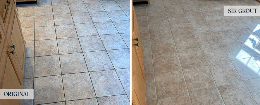 Floor Before and After a Superb Grout Sealing in Washington, DC 