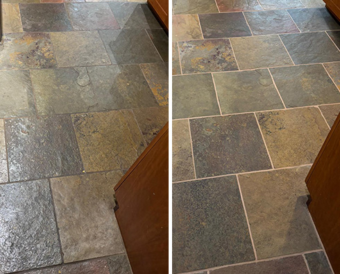 Floor Before and After a Tile Cleaning in Washington, D.C.