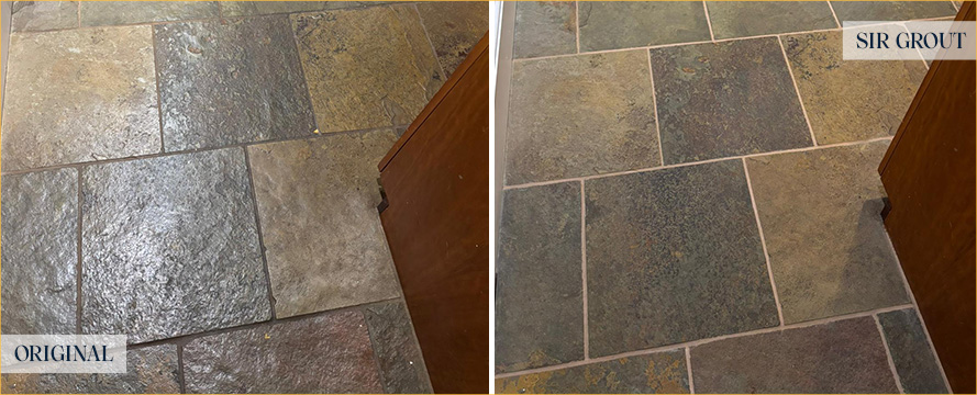 Floor Before and After a Flawless Tile Cleaning in Washington, D.C.