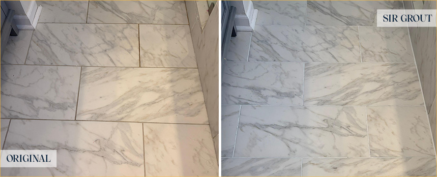 Floor Before and After an Excellent Grout Sealing in McLean, VA