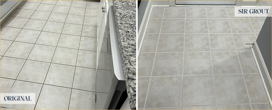 Floor Before and After an Excellent Grout Sealing in Woodbridge, VA 