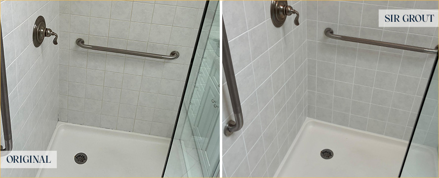 Shower Before and After a Superb Grout Sealing in Arlington, VA 