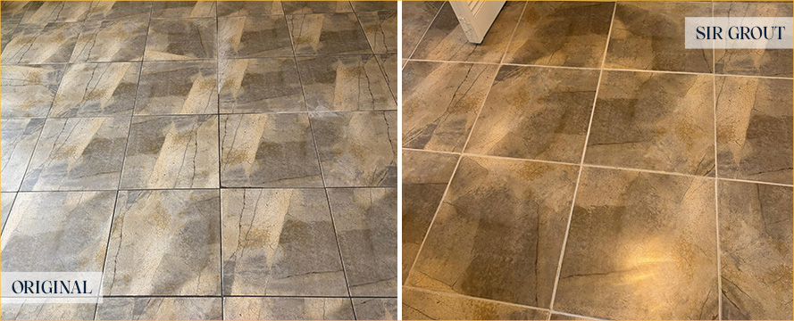 Floor Before and After an Excellent Tile Sealing in Washington, DC