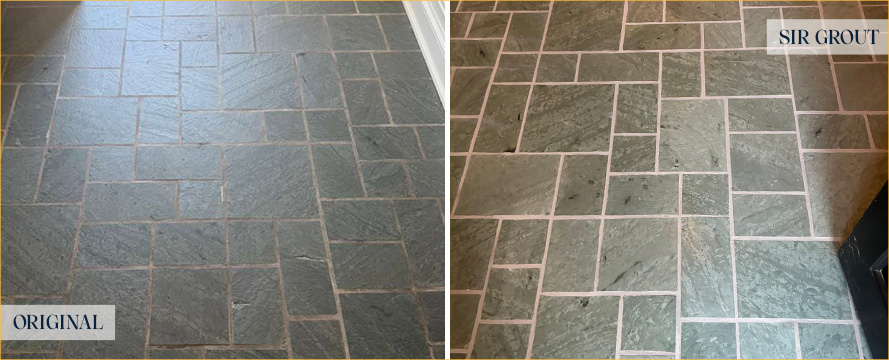 Floor Before and After a Flawless Grout Sealing in Washington, D.C.