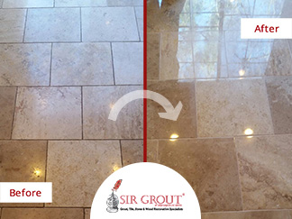 This Luxurious Marble Floor Regained its Shine with a Stone Polishing Service in Brentwood