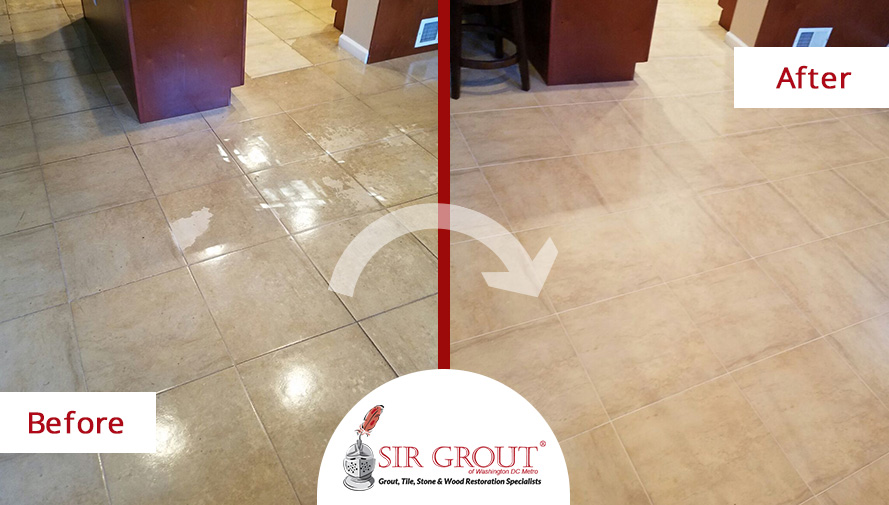 Before and After Picture of a Tile Sealing Service in Arlington, Virginia