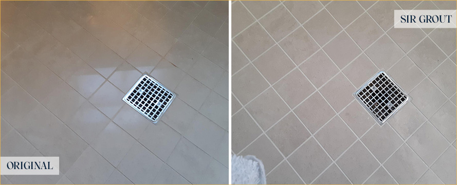 Shower Before and After a Flawless Grout Sealing in Alexandria, VA