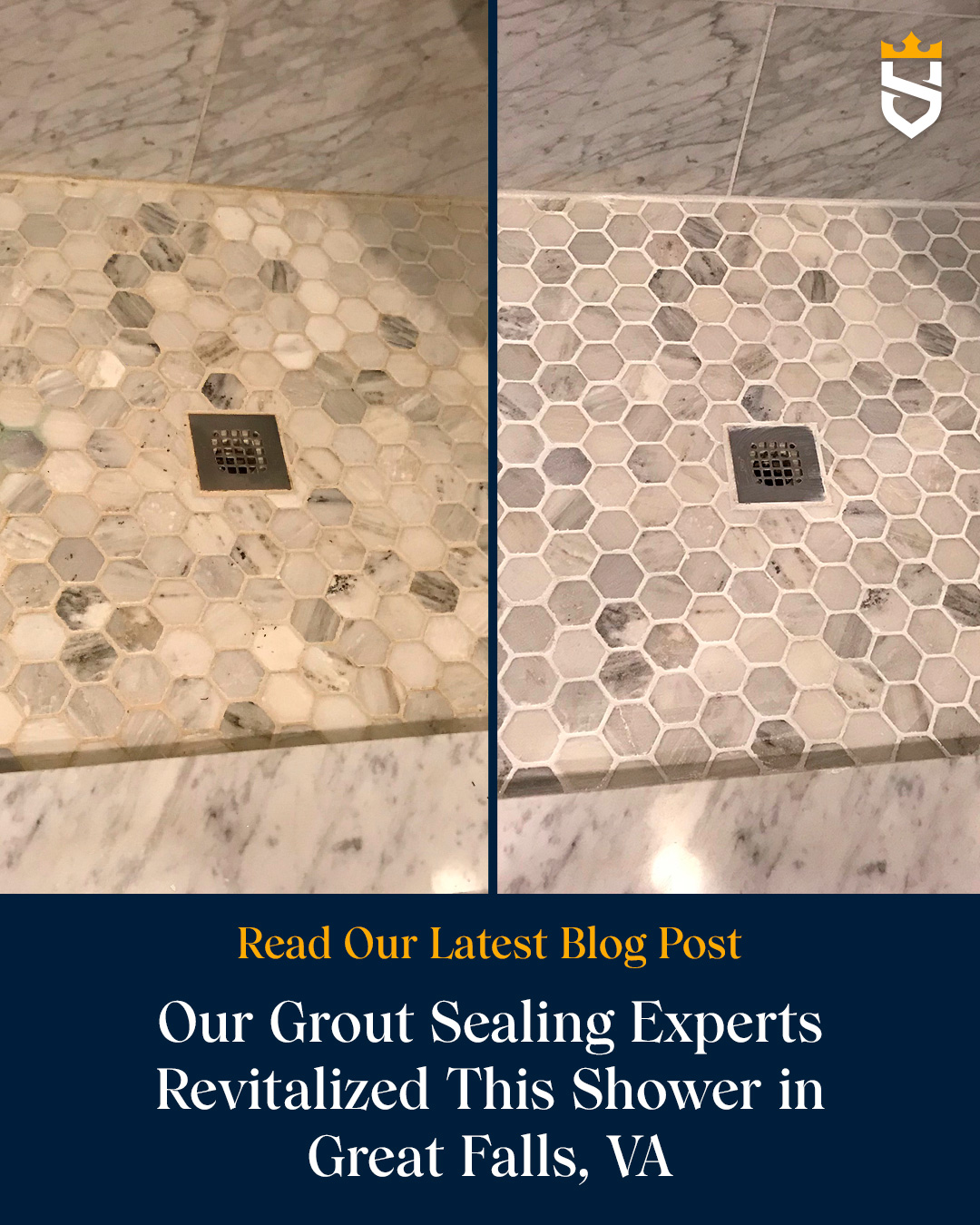 Our Grout Sealing Experts Revitalized This Shower in Great Falls, VA